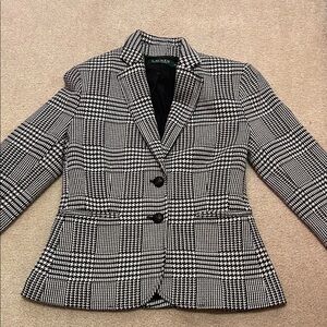 Ralph Lauren Black and White Plaid Women's Blazer